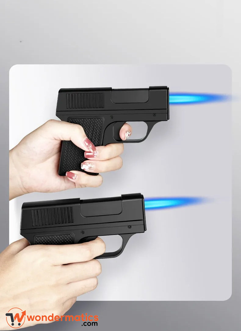 Gun shape cigarette case with USB rechargeable lighter