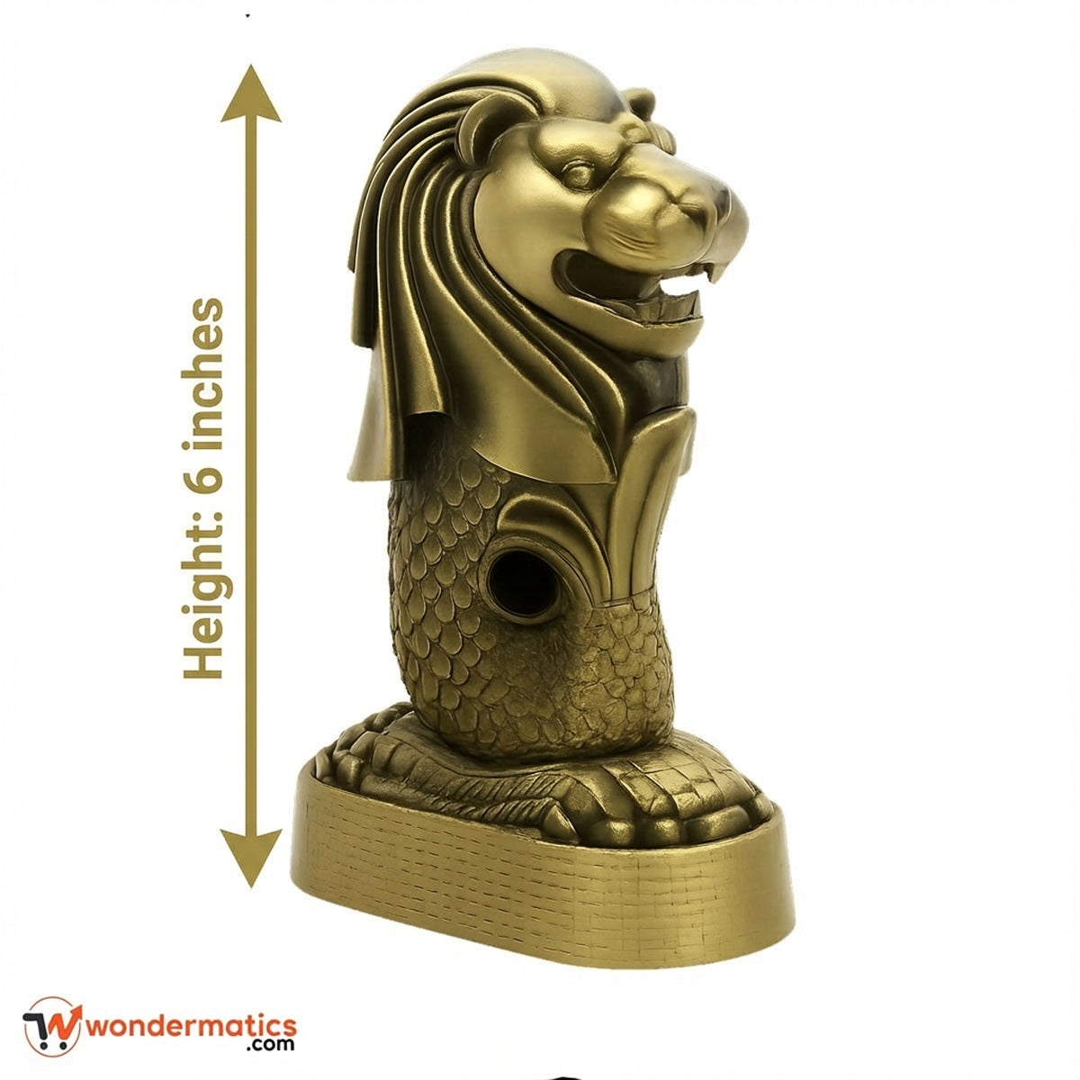 Handmade 6-inch Merlion statue showpiece for elegant tabletop and shelf decoration