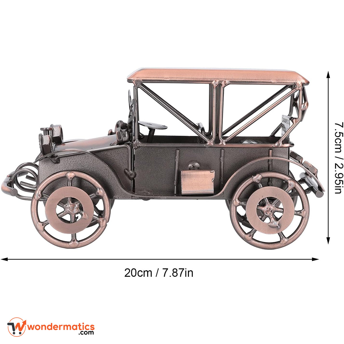 Classic retro car miniature made of metal, perfect for desk display