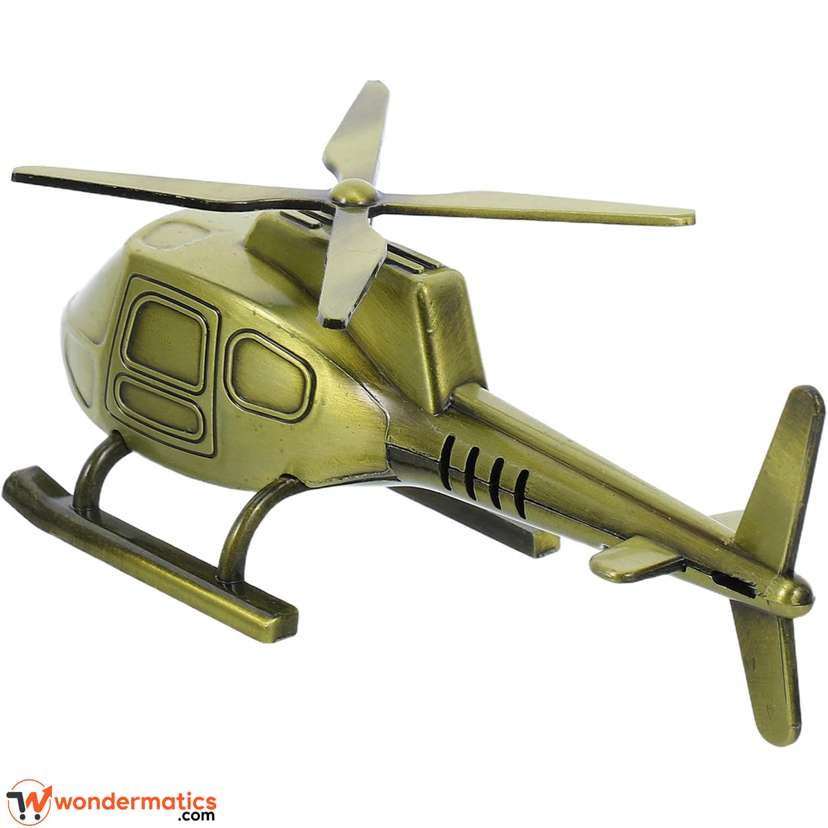 Side angle view of vintage helicopter tabletop showpiece