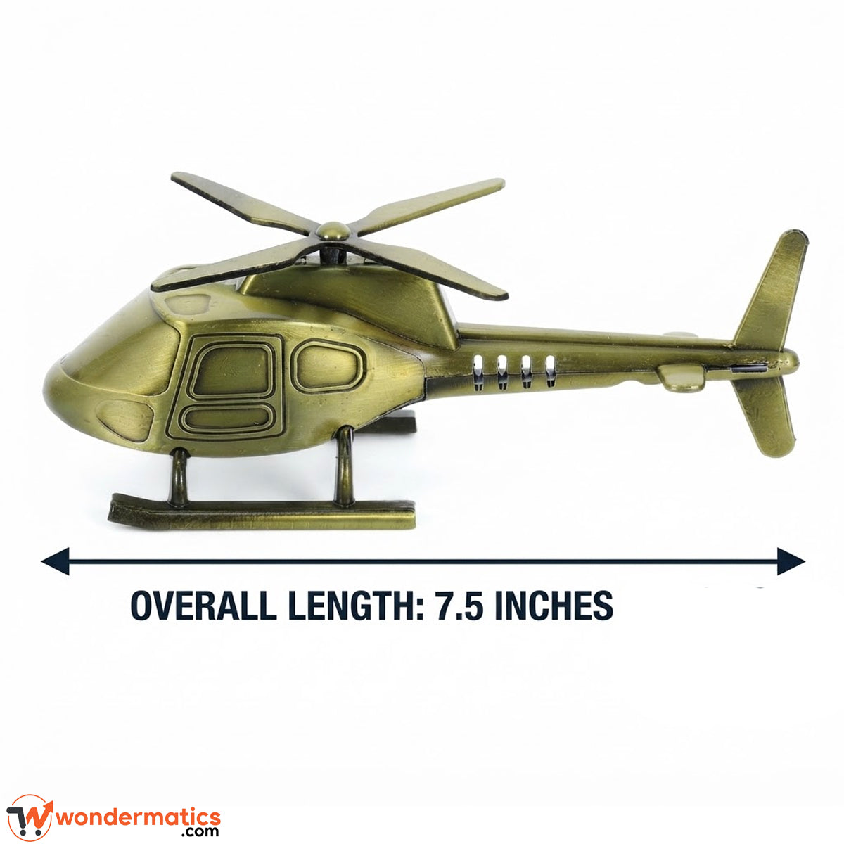 7.5 inch brass finish helicopter showpiece size reference