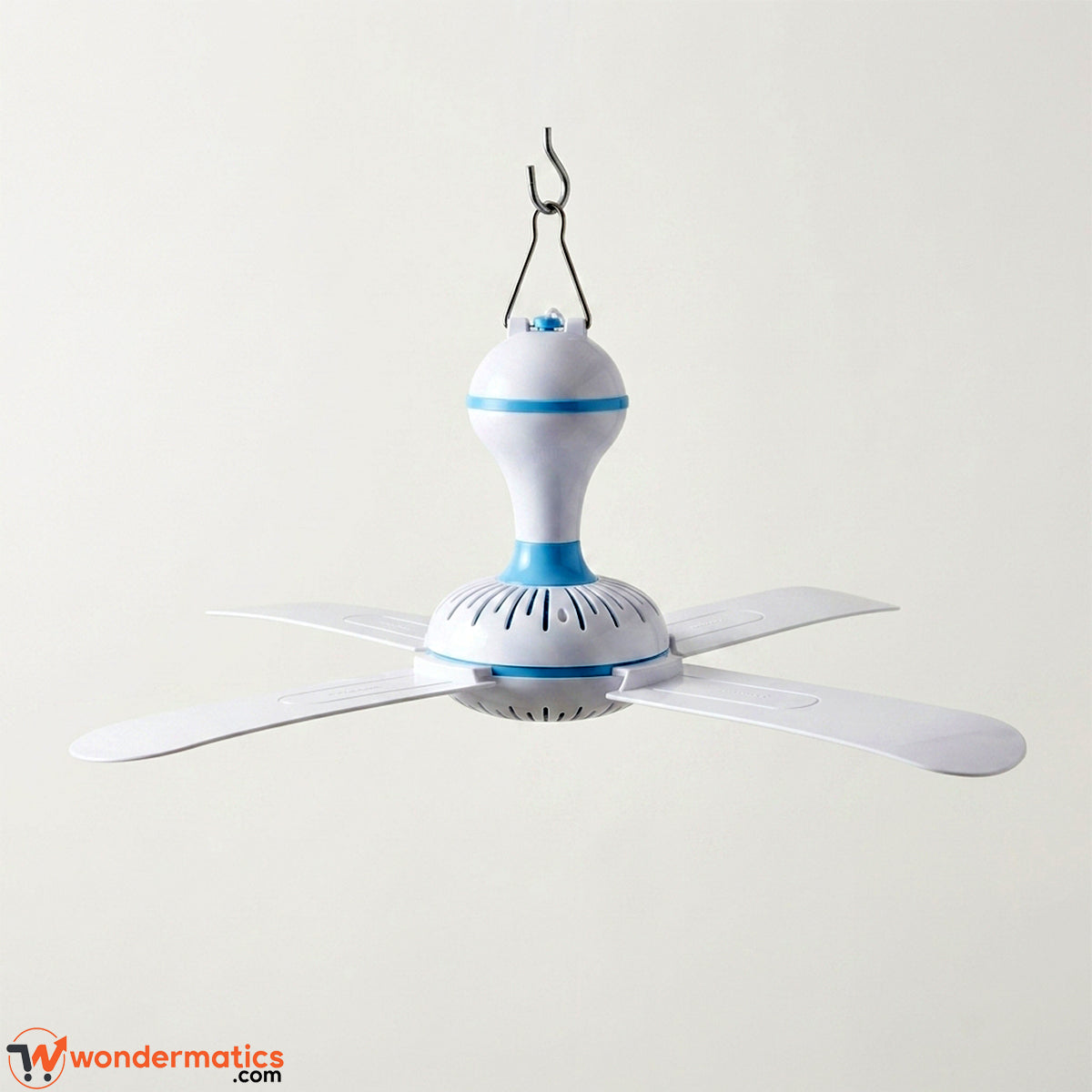 Small ceiling hook fan hanging in a living room and store for cooling