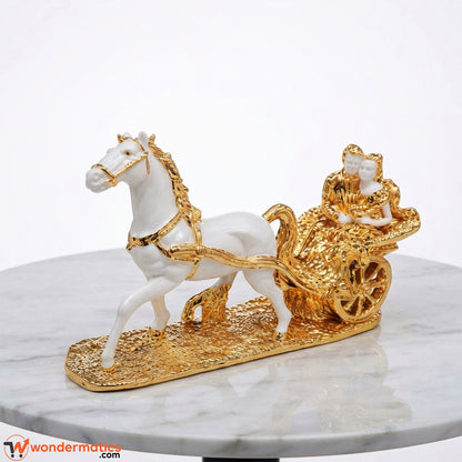 Feature highlight of the ornate carriage design on the showpiece