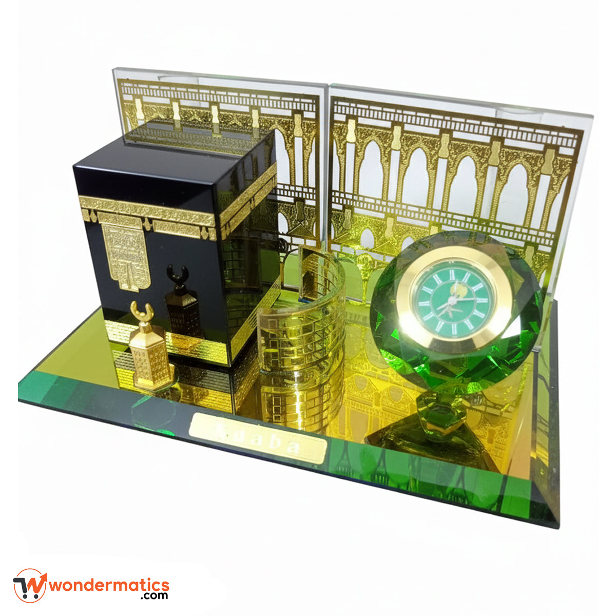 Islamic Kaaba table clock crystal showpiece for desk and home decoration
