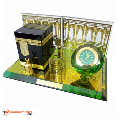 Islamic Kaaba table clock crystal showpiece for desk and home decoration