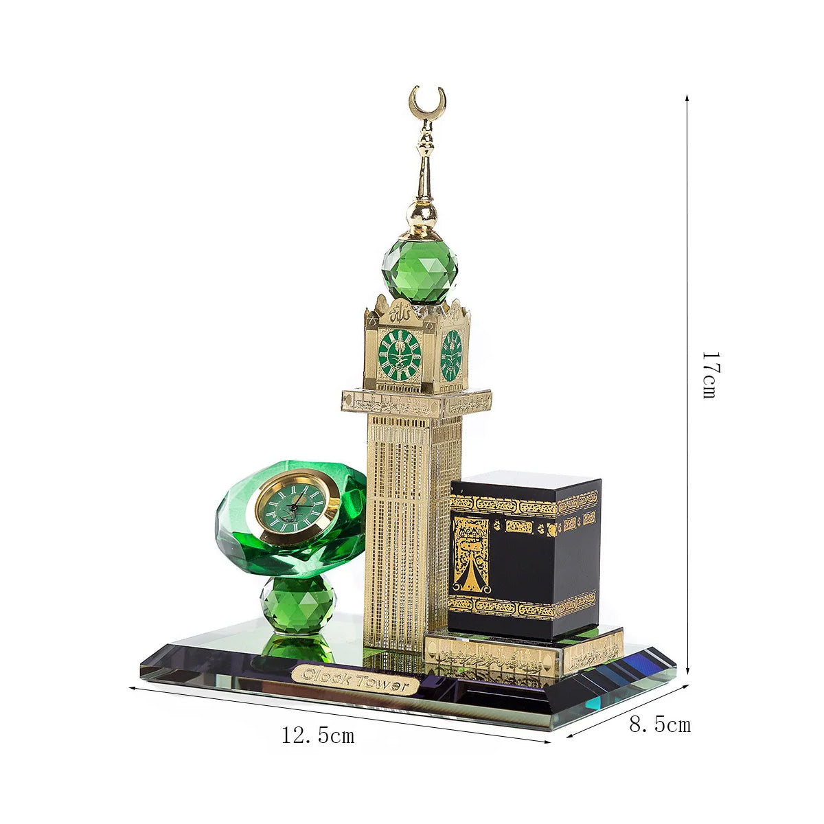 Size comparison of the Kaaba Clock Tower next to everyday objects