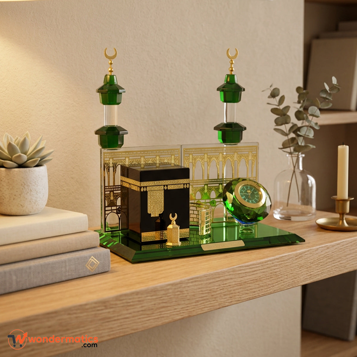 Elegant Kaaba model home decor with clock stylish Islamic decoration piece