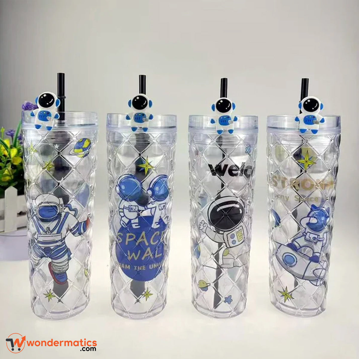 Cute space-themed kids tumbler