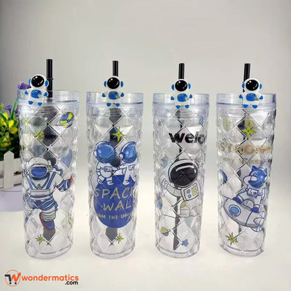 Cute space-themed kids tumbler