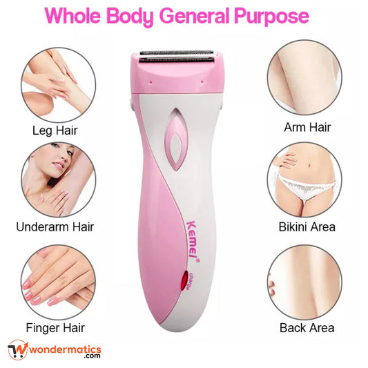 Lady shaver and bikini trimmer for painless body grooming