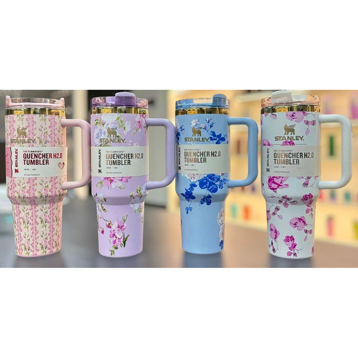 Elegant Stanley LoveShackFancy 1200ml drinkware for hot and cold beverages