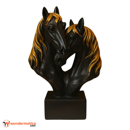 Elegant Fiber Resin Horse Head Figurine for Tabletop Display