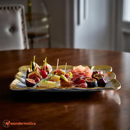 Fancy ceramic platter for serving desserts, fruits, and main courses