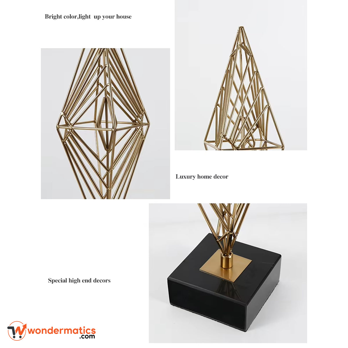 Luxury gold decorative sculpture for home and office décor – approx 40cm height