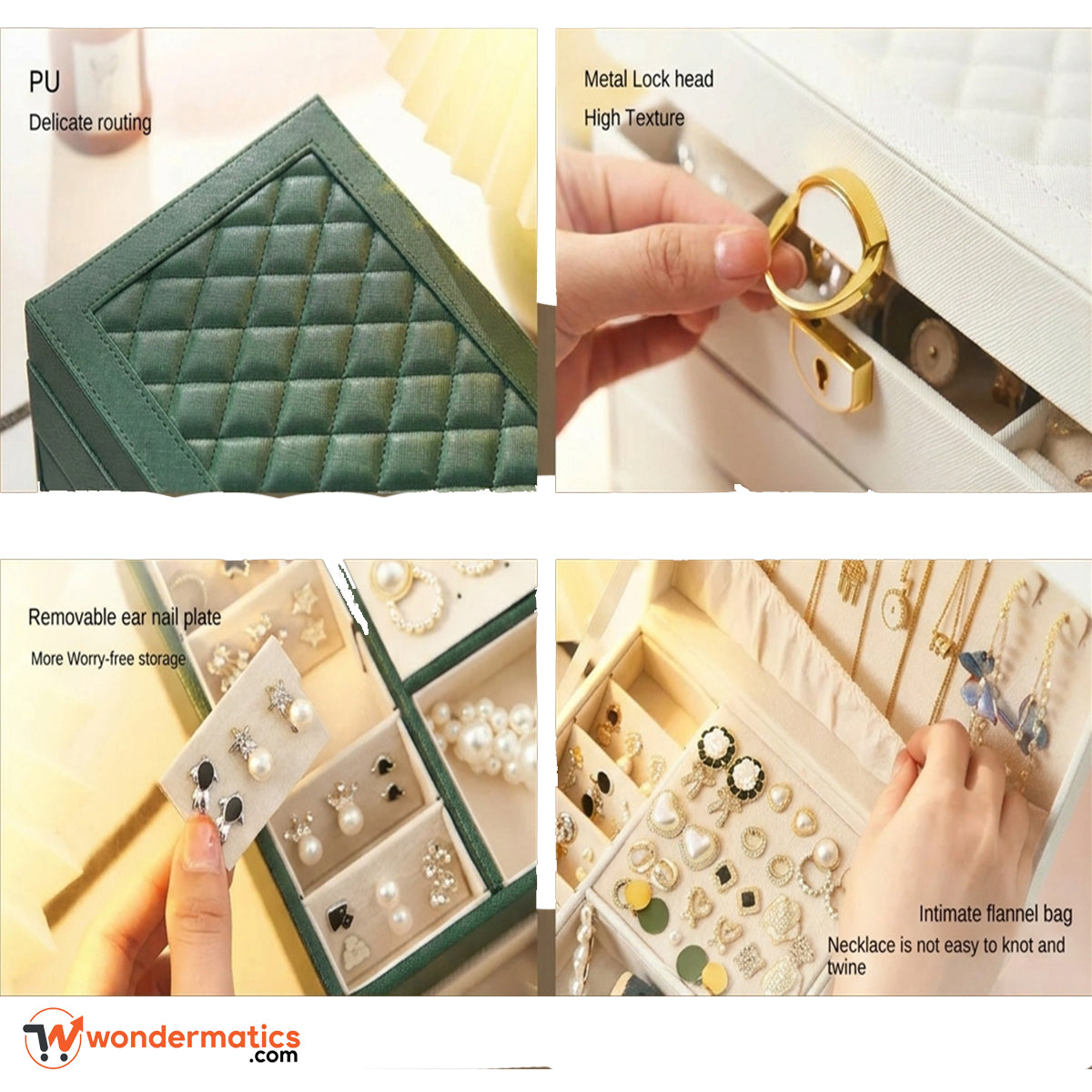 Luxury jewelry organizer box placed on vanity dressing table perfect gift for women on birthday or eid