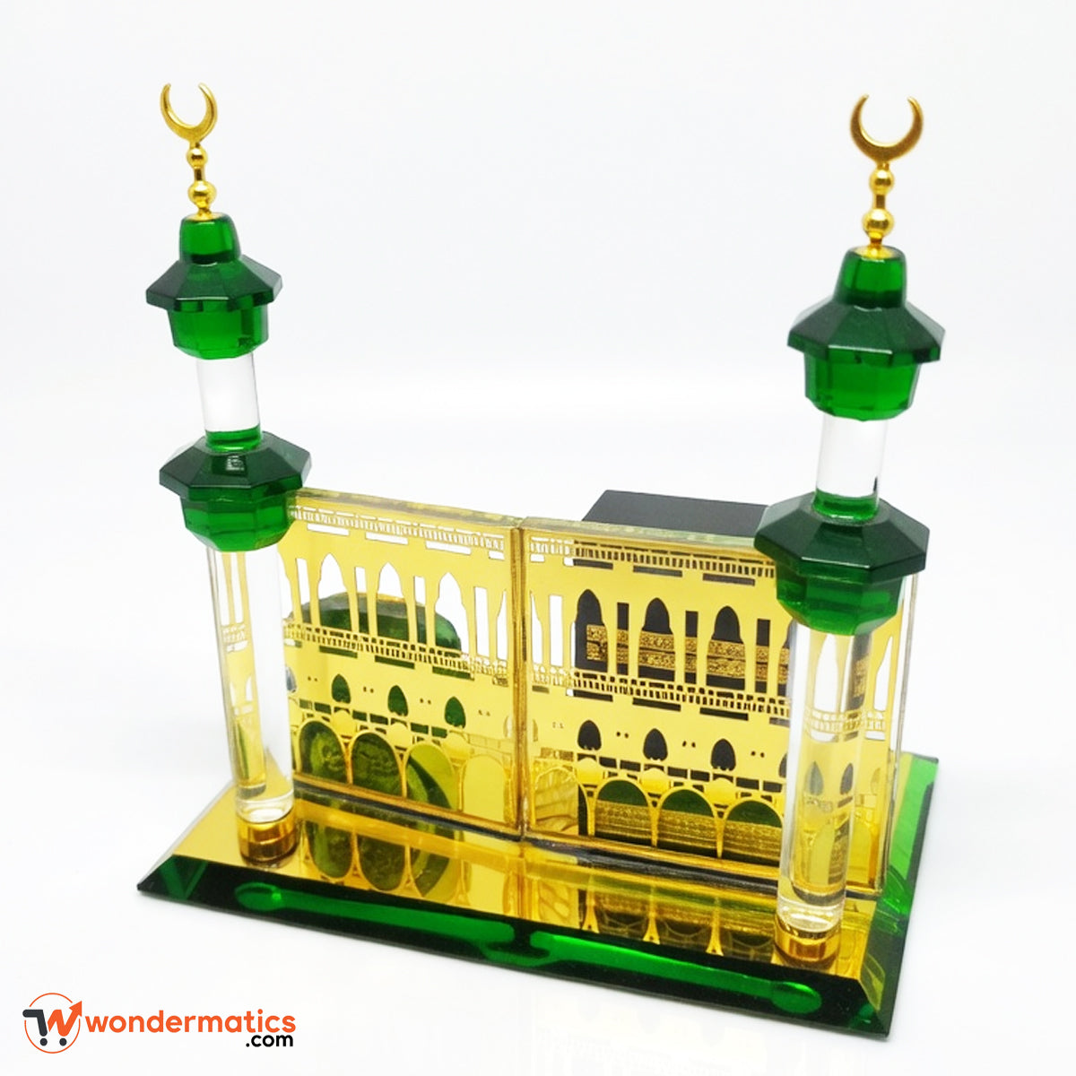 Luxury crystal Kaaba model with clock unique Islamic gift item for Eid and Ramadan