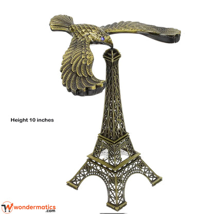 Luxury vintage decorative showpiece featuring an eagle and Eiffel Tower, ideal for modern home decoration and gift giving in Pakistan.