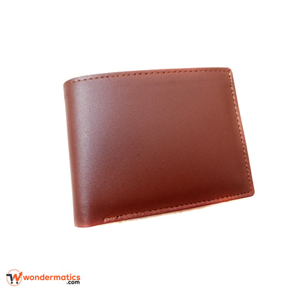 Men’s slim brown leather wallet – durable bifold with multiple card slots