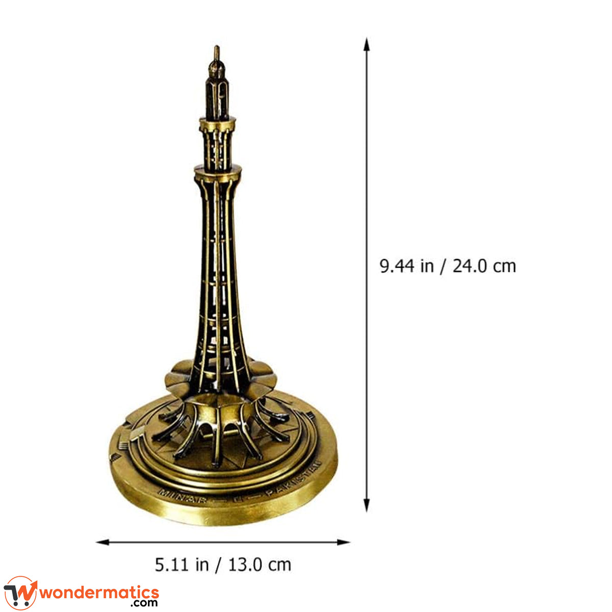Premium Minar-e-Pakistan replica showpiece with antique finish for desk decor