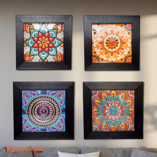 modern gallery wall frame set black 7x7 inch frames colorful art home and office wall decoration