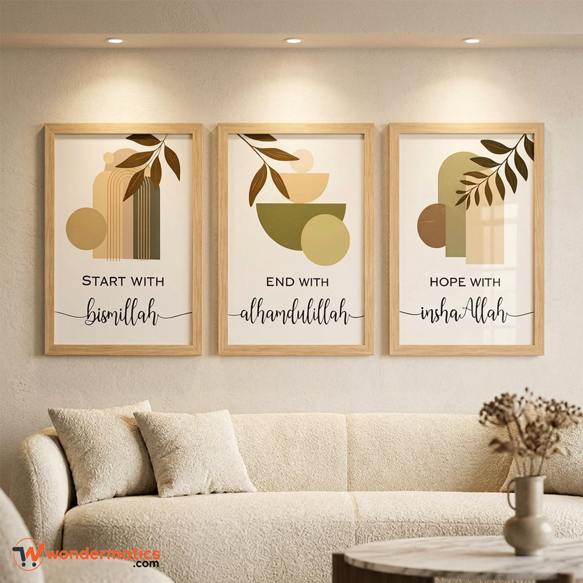 Modern Islamic Wall Art Frames with HD Print and Glass Front for Home and Office