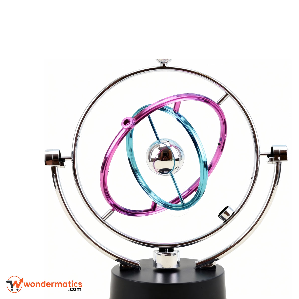 Modern kinetic desk toy – multi color orbital motion art piece powered by battery and USB cable