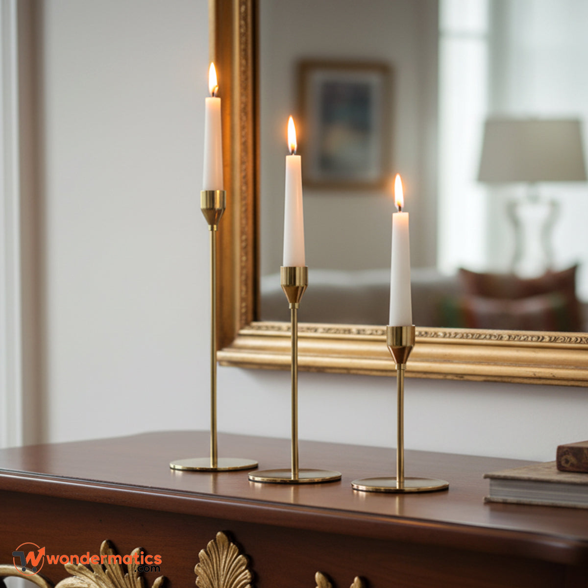 modern metal candle holders with premium gold finish for home decoration