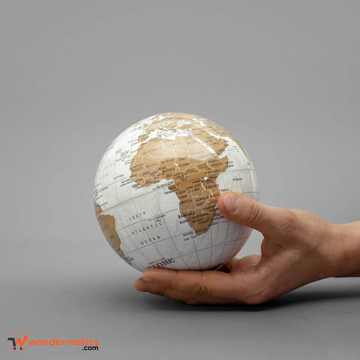 Modern self rotating world globe powered by battery for elegant spaces
