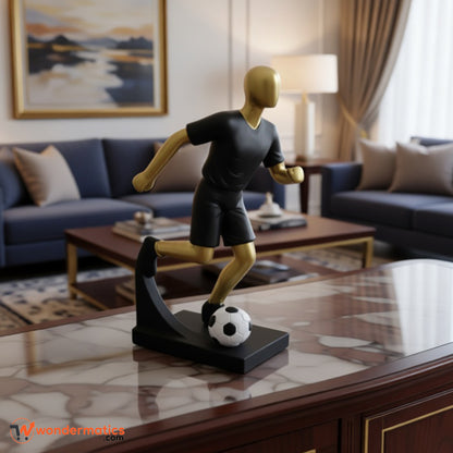 Modern soccer statue decorative showpiece, unique gift idea for sports fans, boys, and men with luxury finish