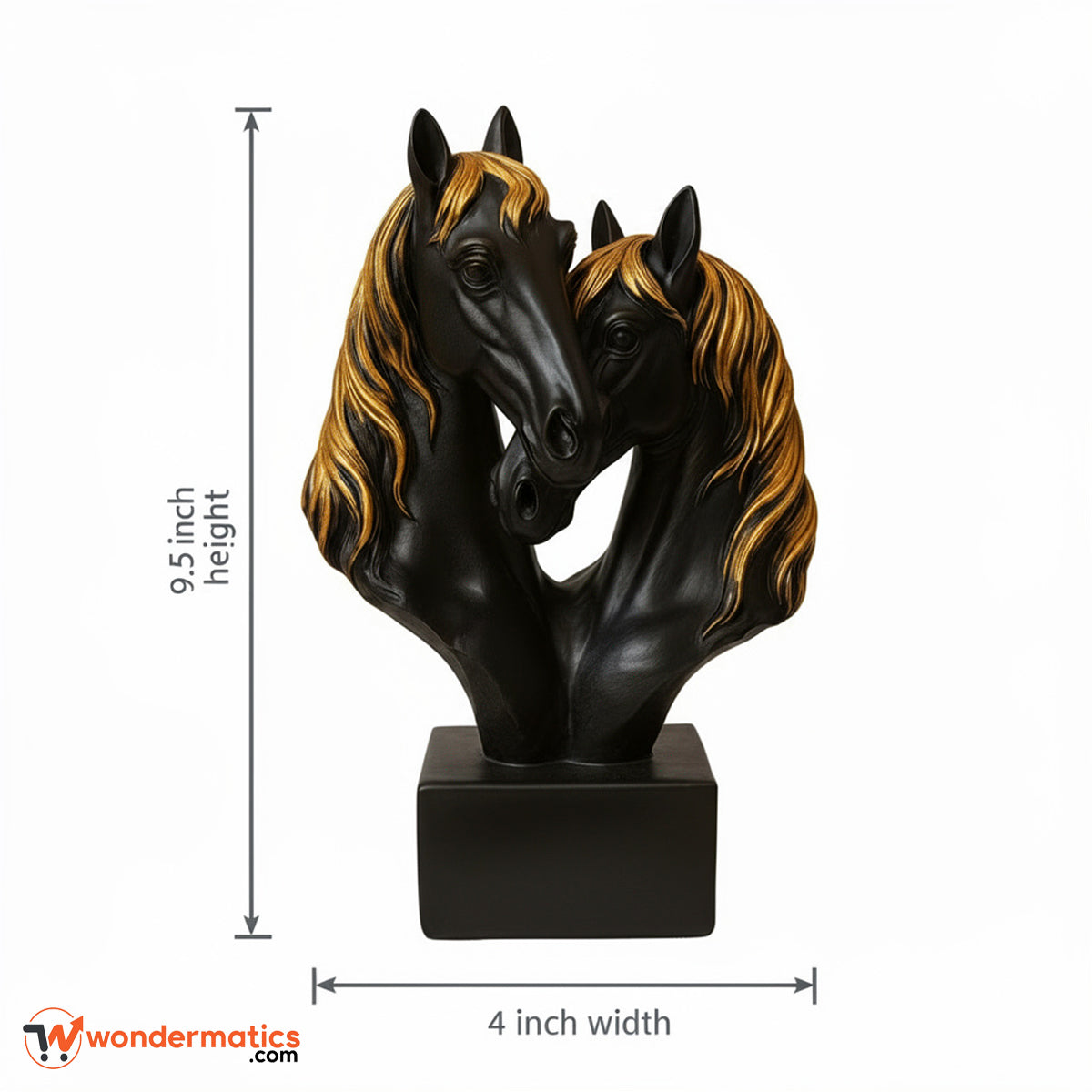 Modern Black and Gold Horse Statue for Living Room or Office
