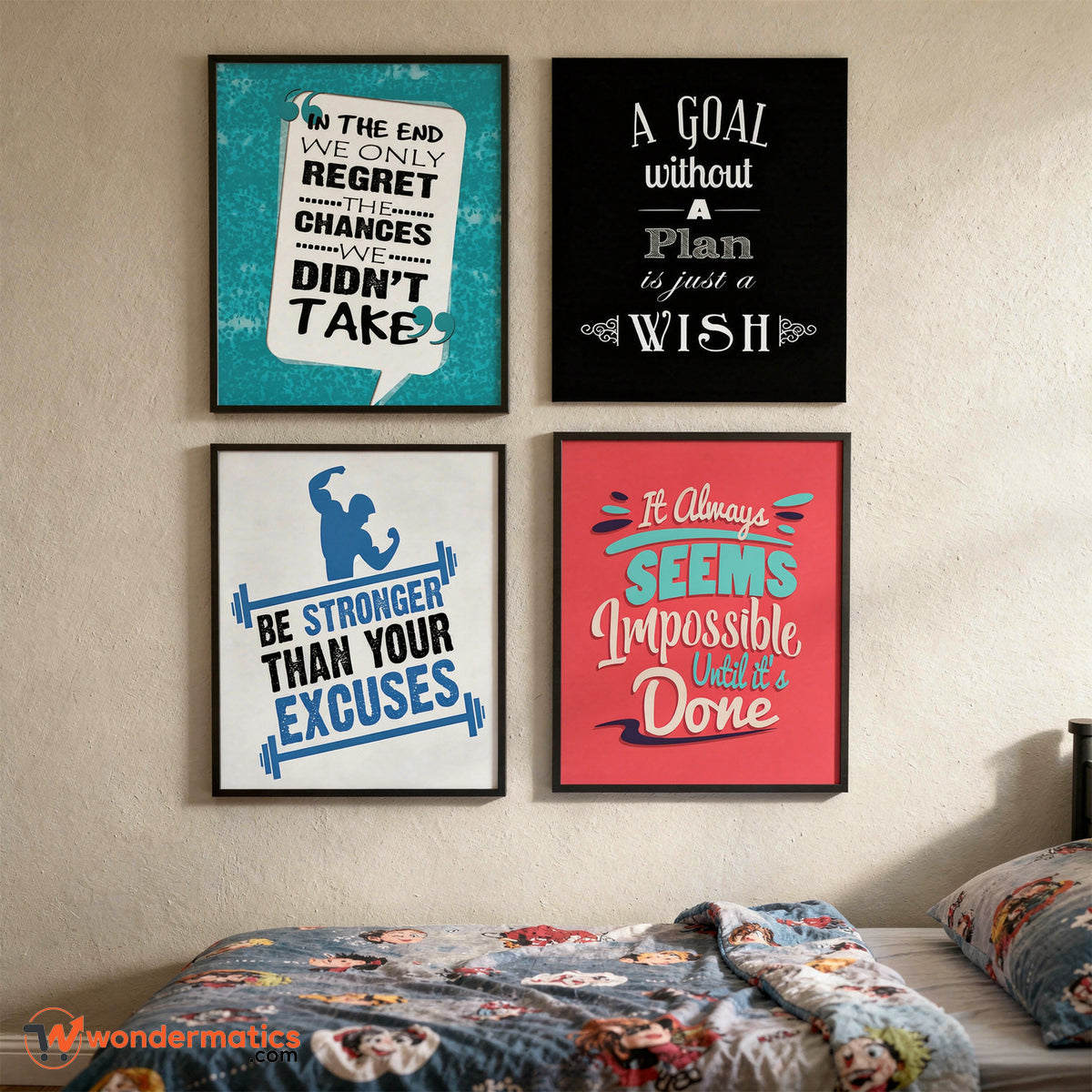 8x10 motivational wall art frames for home, office, and study table