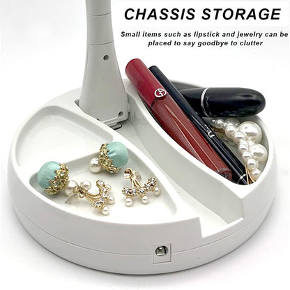 Compact foldable mirror ideal for travel and small spaces