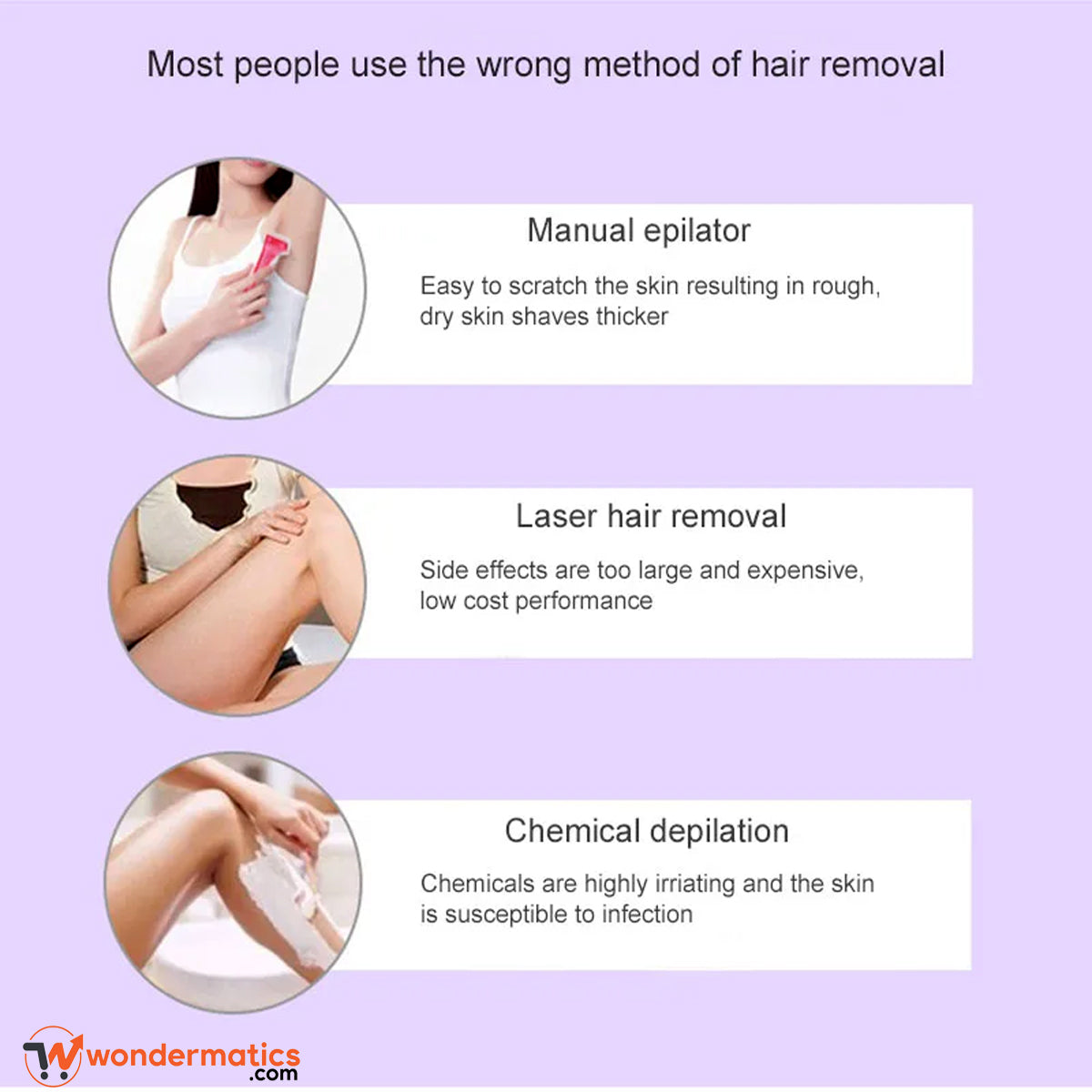 Portable epilator for full body hair removal for women