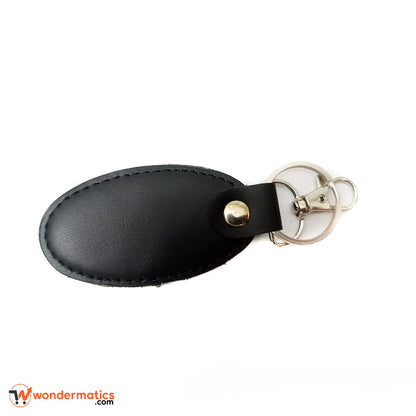 Premium leather keychain with custom name engraving, ideal gift for him