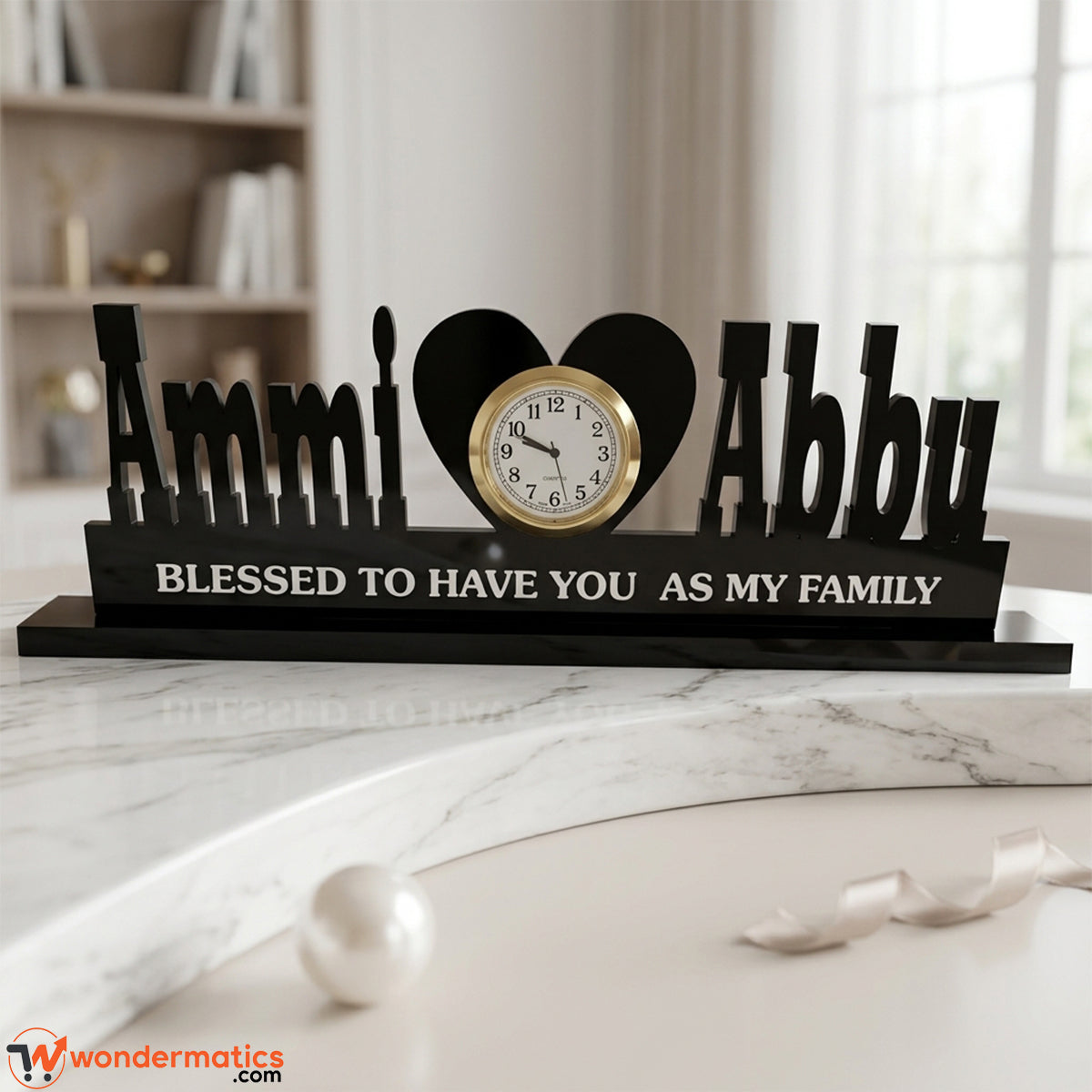 Personalized name clock black color best gift for parents, ammi and abbu, on their anniversary, birthday etc