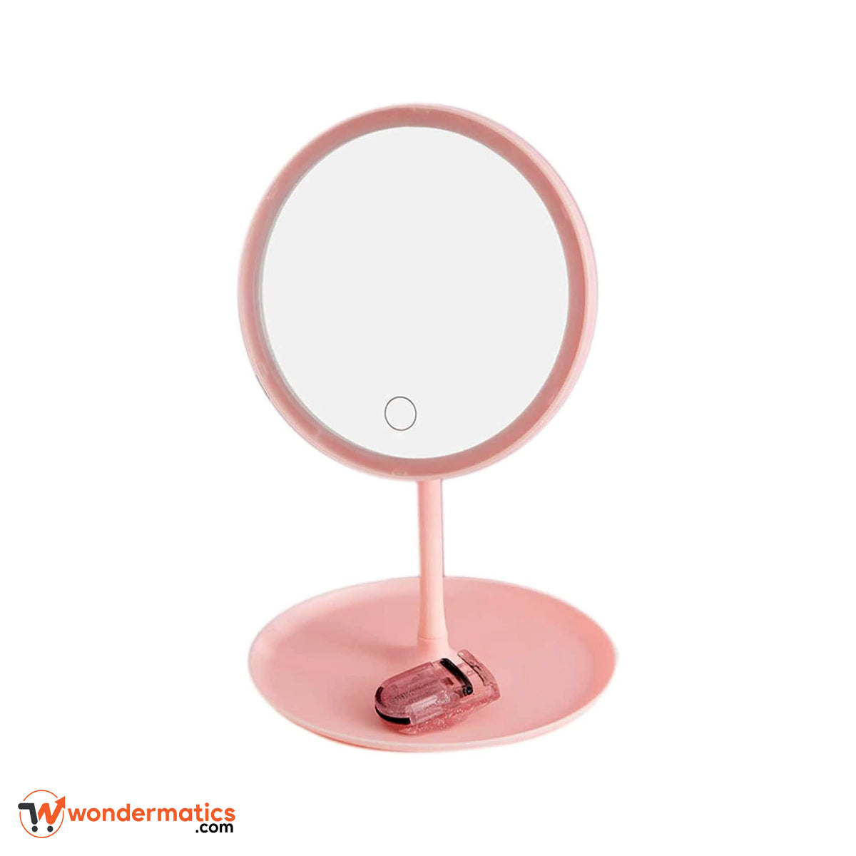 Pink Rechargeable Makeup Mirror – Touch Control LED Mirror for Women