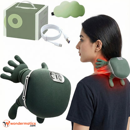 Portable cordless neck and body massager with heat for home and office