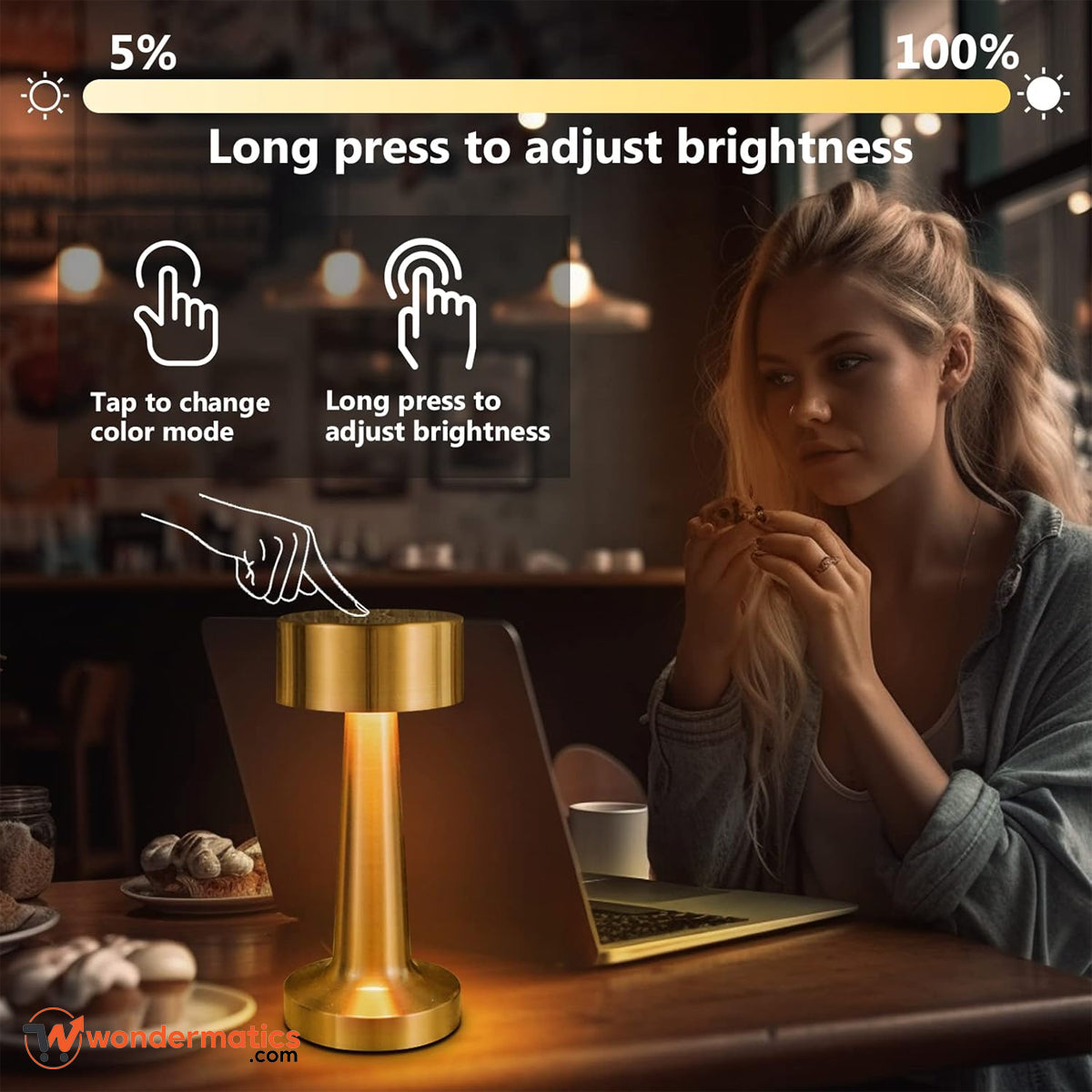 Portable LED lamp with adjustable brightness