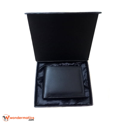 Premium men’s black leather wallet – sleek, lightweight, everyday carry