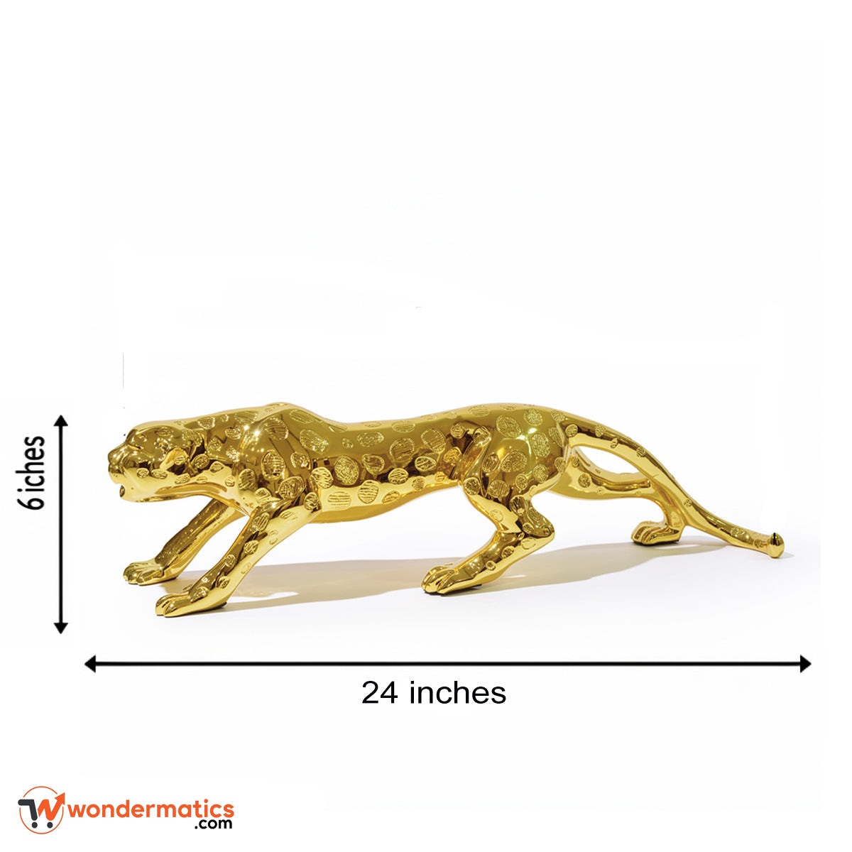 premium resin and metal golden leopard decorative showpiece