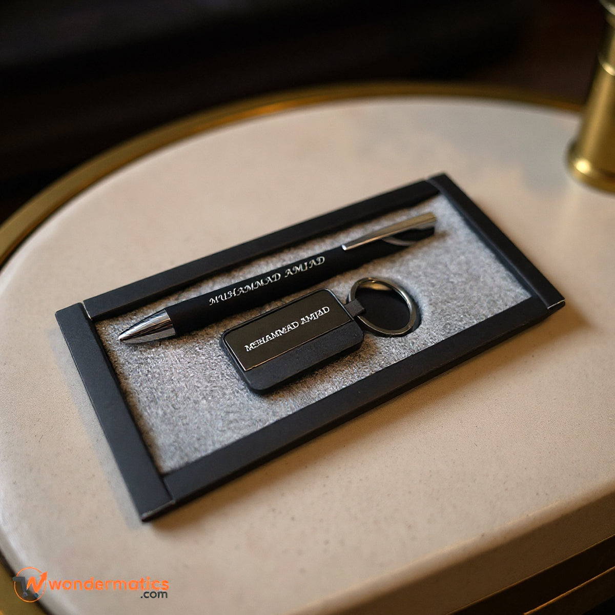 Premium personalized pen and keychain, custom engraved keepsake for all occasions