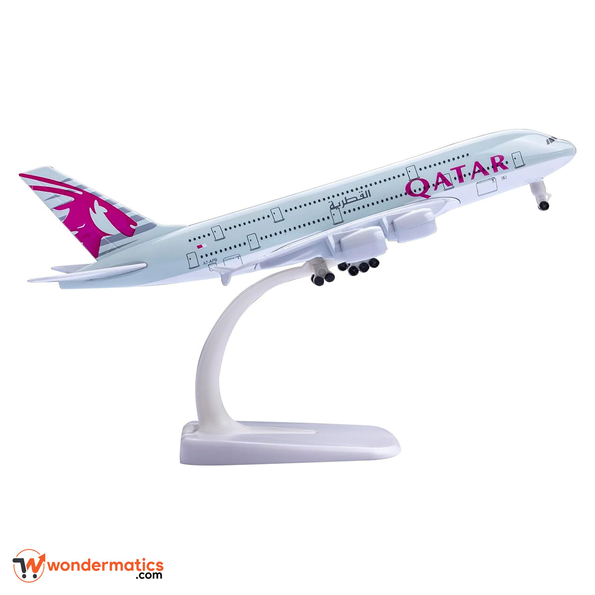 Metal aircraft replica – Qatar Airlines airplane display with stand