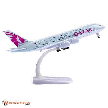 Metal aircraft replica – Qatar Airlines airplane display with stand