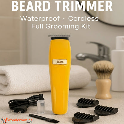 Rechargeable Jawa hair trimmer with guide combs for beard and hair grooming