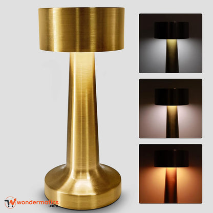 Rechargeable LED touch lamp with 3 color modes