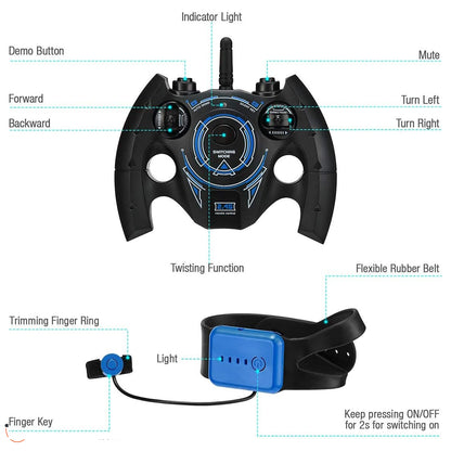 Rechargeable RC stunt vehicle with transformable design