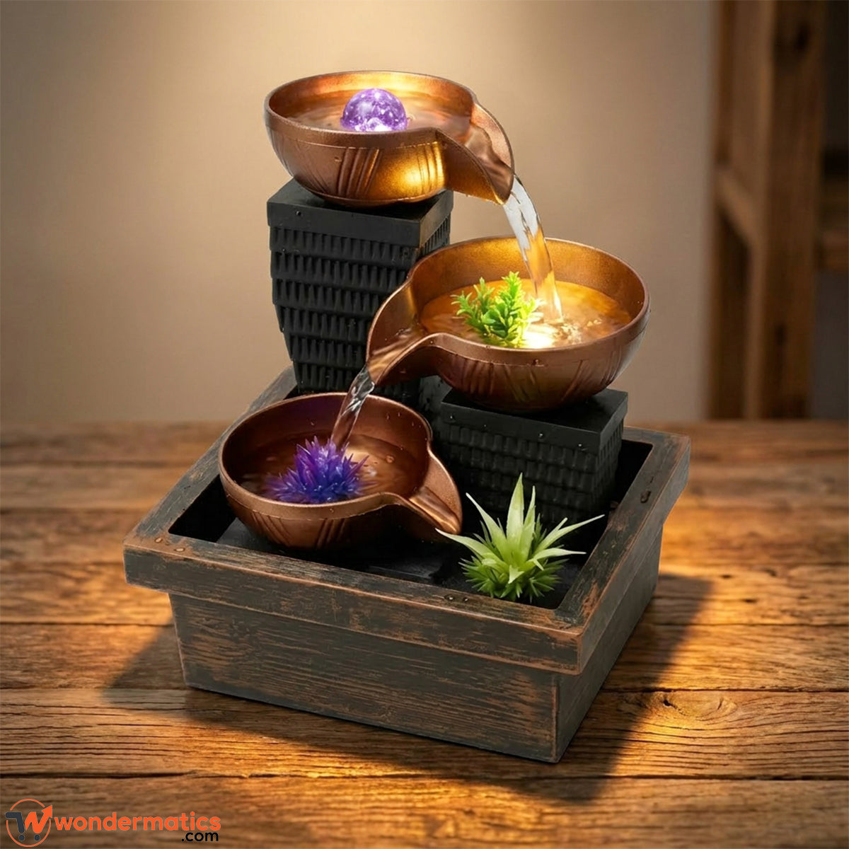 Elegant tabletop water fountain for home office decoration and relaxation ambiance