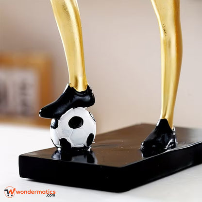 Resin football player showpiece for table and shelf decor