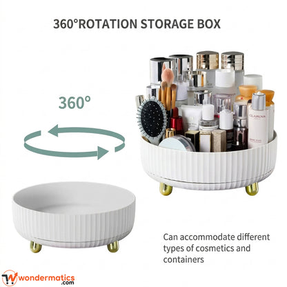 rotating 360 multipurpose round shape storage tray for toiletries and and vanity essentials