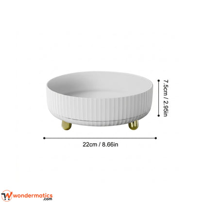 Size reference image of round rotating organizer tray